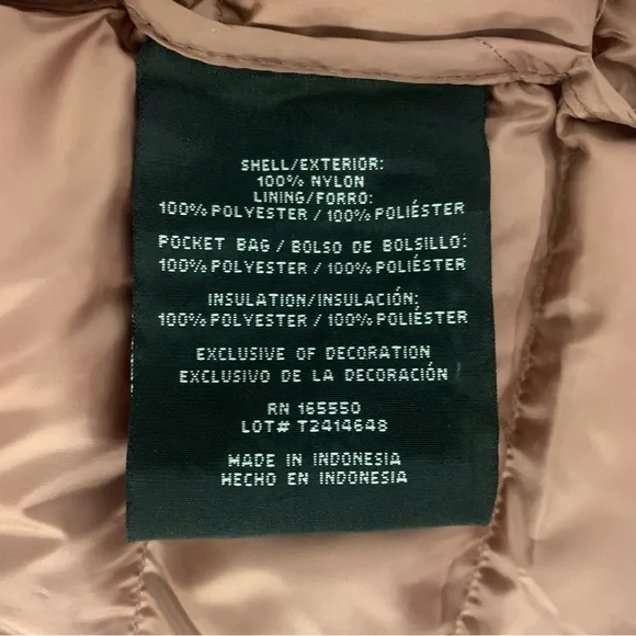 NWT Lightweight Polyfill Packable Puffer Vest Dusty Mauve Large - Picture 9 of 12